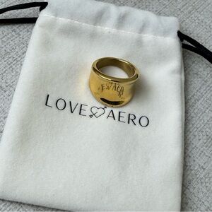 Love Aero Gold Plated Cigar band Ring size 8